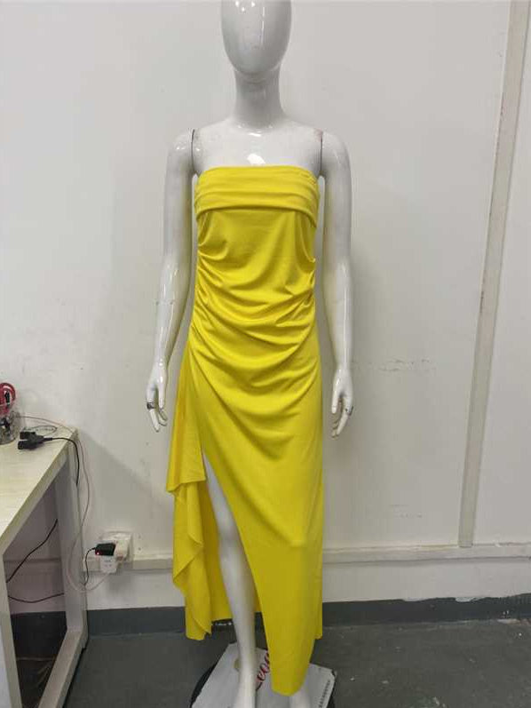 SEXY BACKLESS HIGH SLIT DRESS KLEID