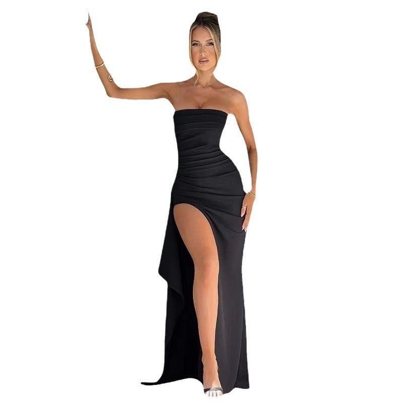 SEXY BACKLESS HIGH SLIT DRESS KLEID