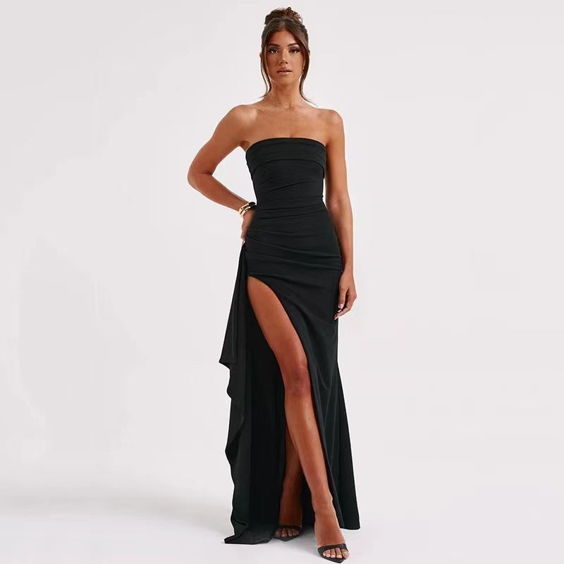 SEXY BACKLESS HIGH SLIT DRESS KLEID