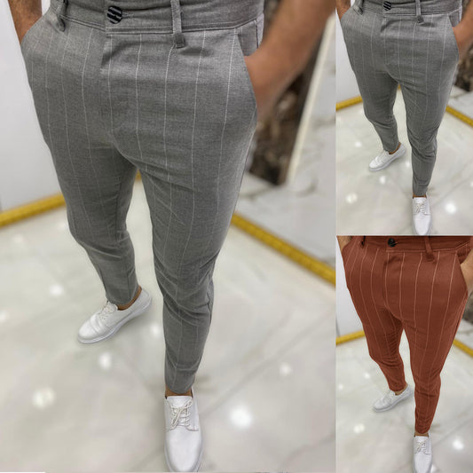 MEN's SLIM FIT CHECK SUIT PANTS