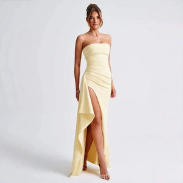 SEXY BACKLESS HIGH SLIT DRESS KLEID